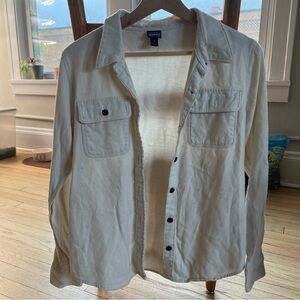 Patagonia Cream Casual Button Down Shirt Organic Cotton